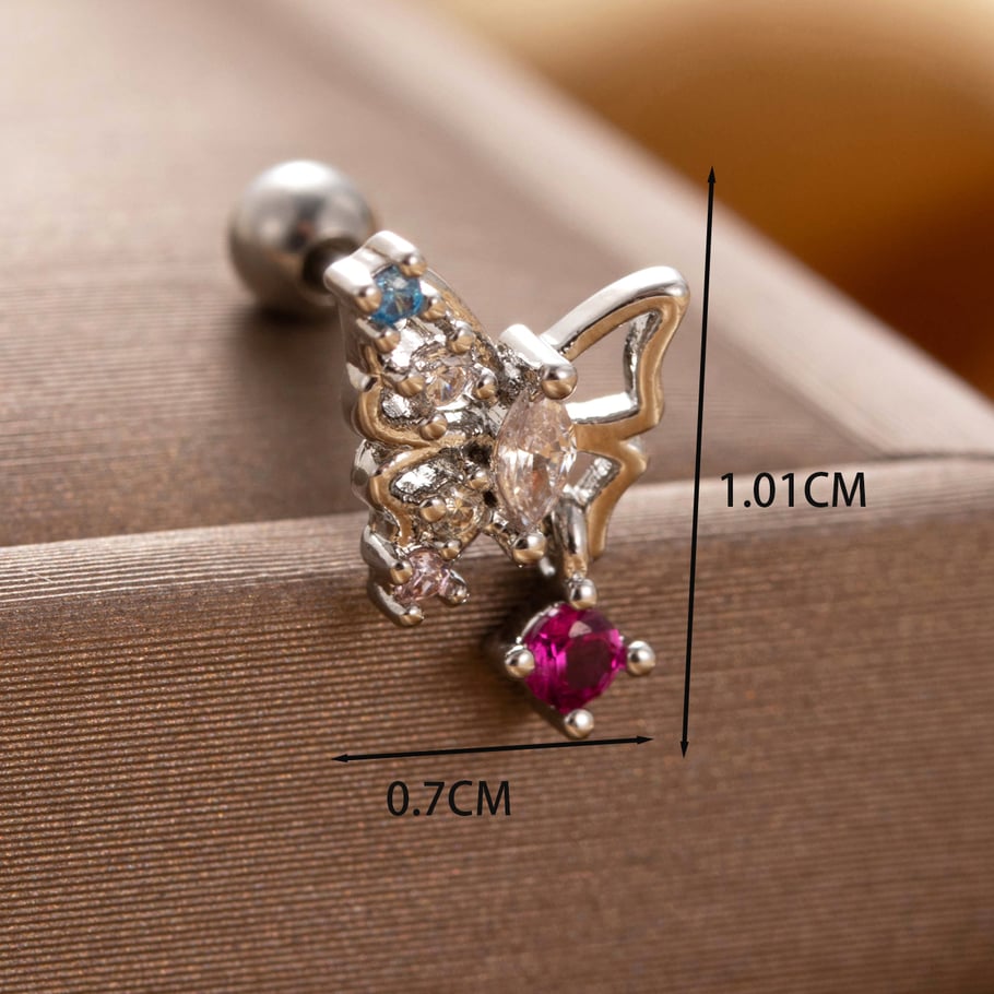 1 Piece Simple Series Classic Bow Knot Titanium Steel No Plating Material Zircon Women Stud Earrings Picture2