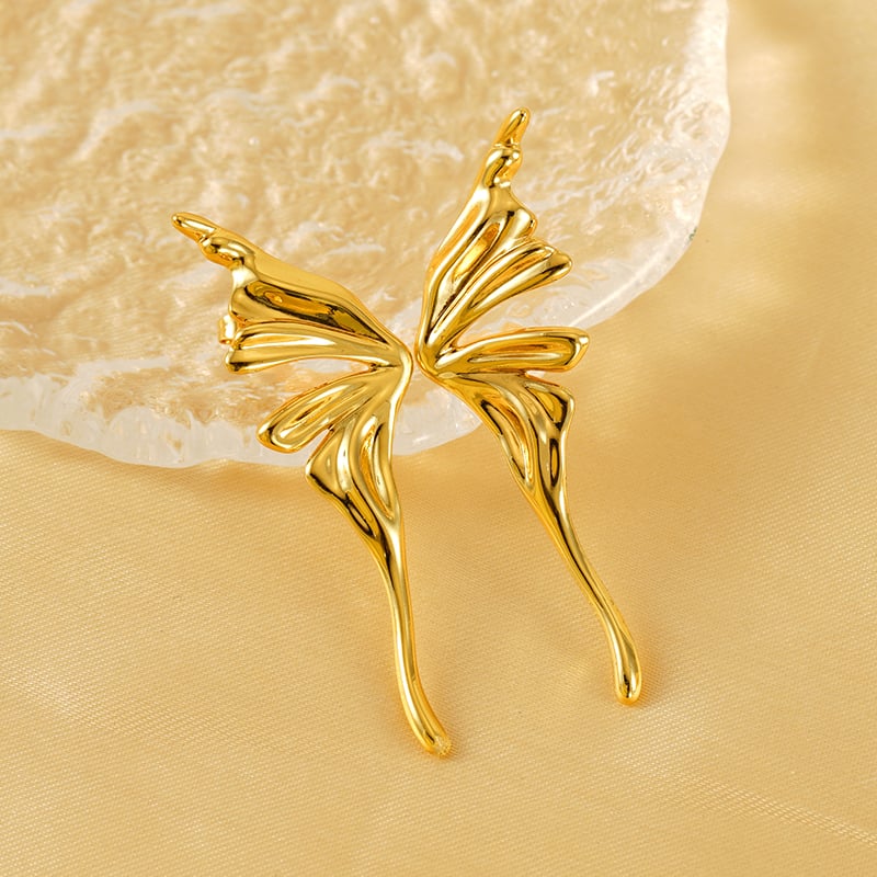 1 Paar elegante Ohrstecker aus der Romantic-Serie mit 18 Karat Gold überzogen für Damen 