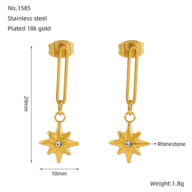1 Paar Simple Series Klassische Ohrstecker aus Edelstahl mit 18 Karat vergoldetem Zirkonia für Damen h5 Bild2