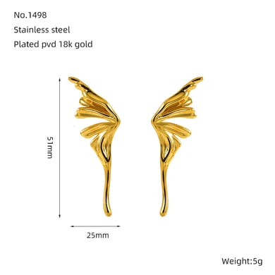 1 Paar elegante Ohrstecker aus der Romantic-Serie mit 18 Karat Gold überzogen für Damen h5 Bild2