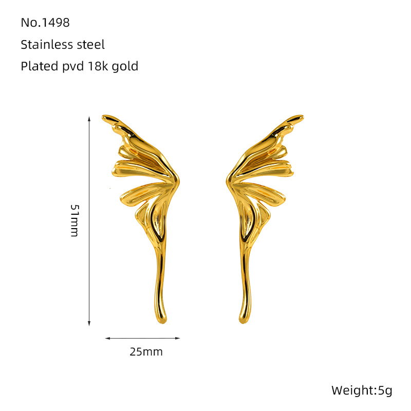 1 Paar elegante Ohrstecker aus der Romantic-Serie mit 18 Karat Gold überzogen für Damen Bild2