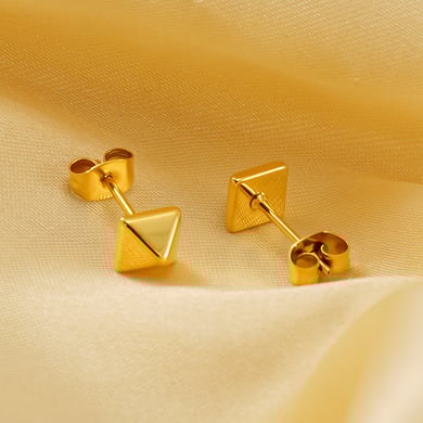 1 Paar Simple Series Simple Titanstahl 18 Karat vergoldete Damen-Ohrstecker h5 