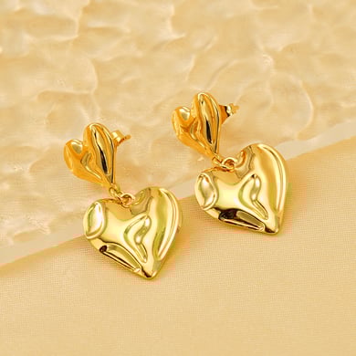 1 Paar Simple Series Daily Heart Edelstahl 18 Karat vergoldete Damen-Ohrstecker h5 