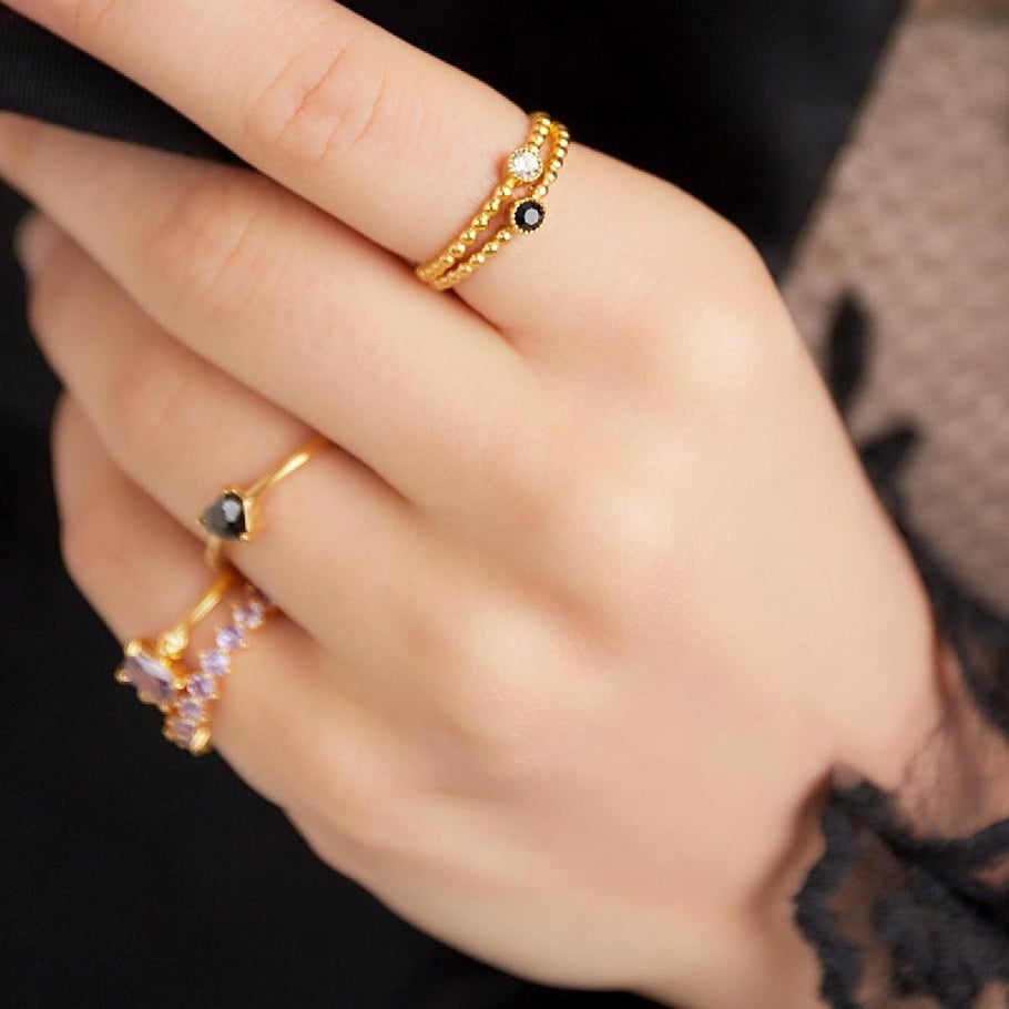 Ring Pearls in a Row 