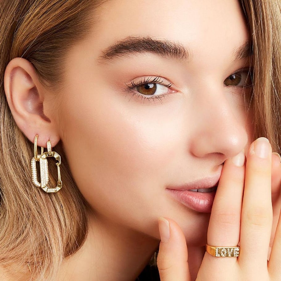 Edelstahlring Love mit Zirkonia-Details 