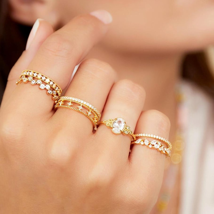 Stainless steel ring zircon 