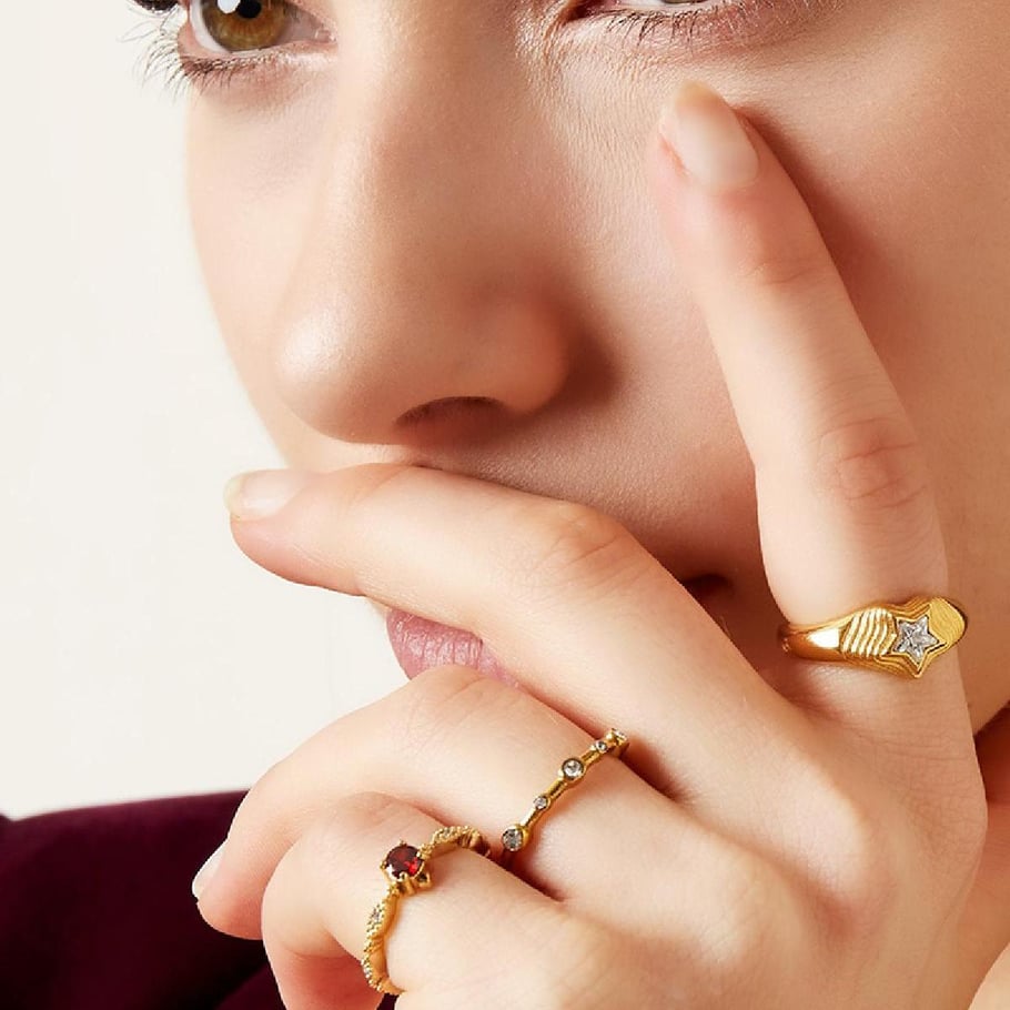 Ring zircon star 