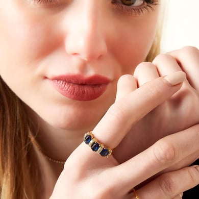 Ring met drie zirkoonstenen h5 