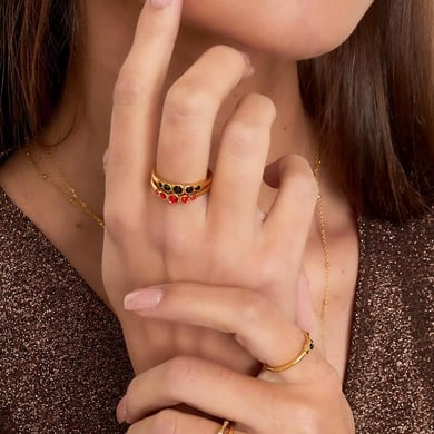 Stainless steel ring zircon shine h5 