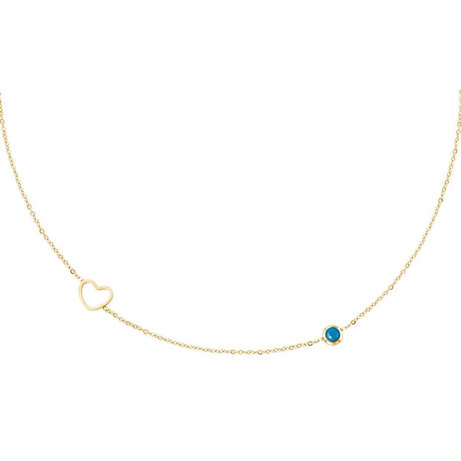 Birthstone necklace January gold Picture2