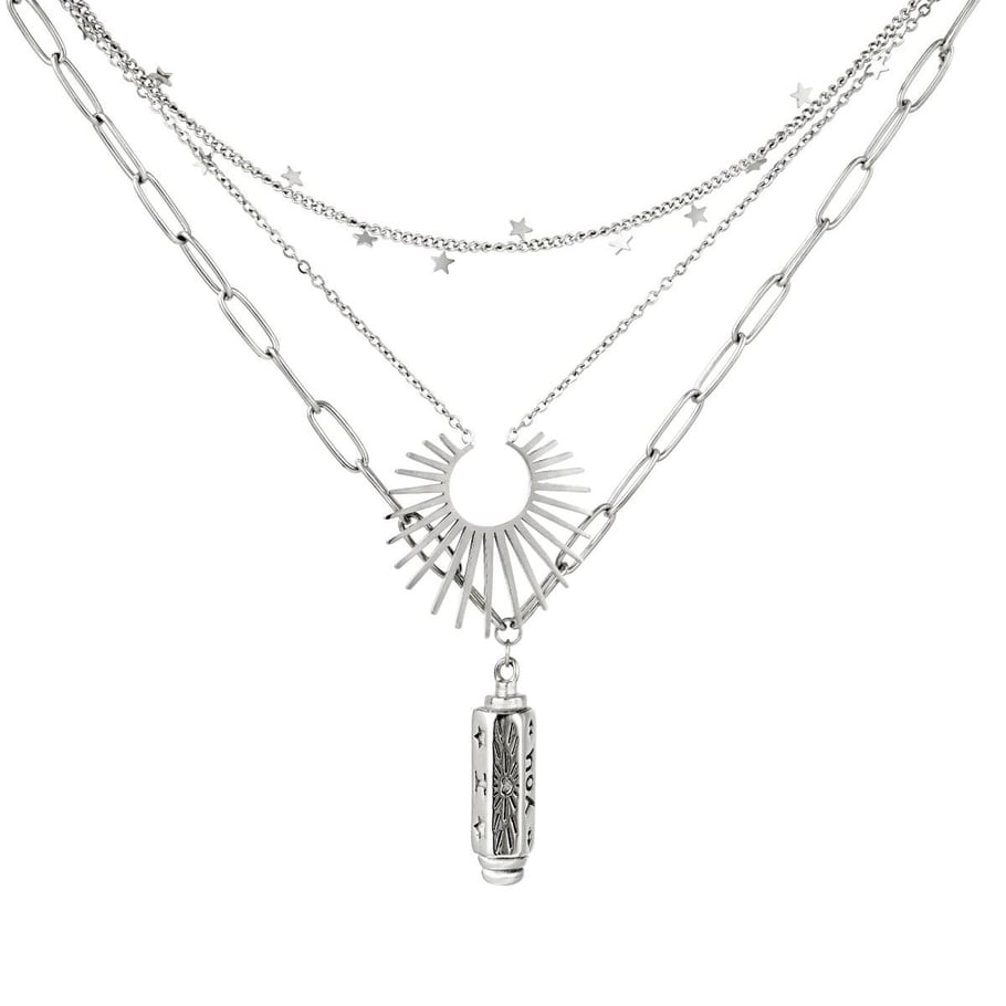 Collar Sol Estrellas Colgante Oro Imagen2