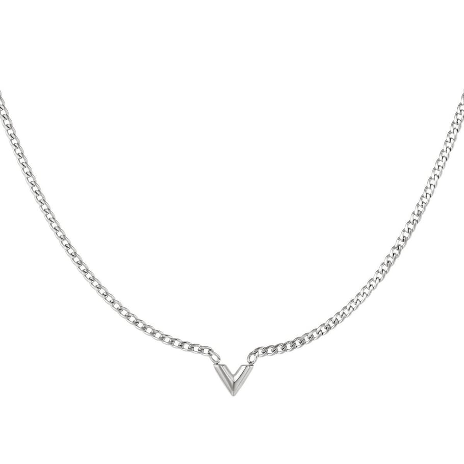 Collier en acier inoxydable lettre V Image2