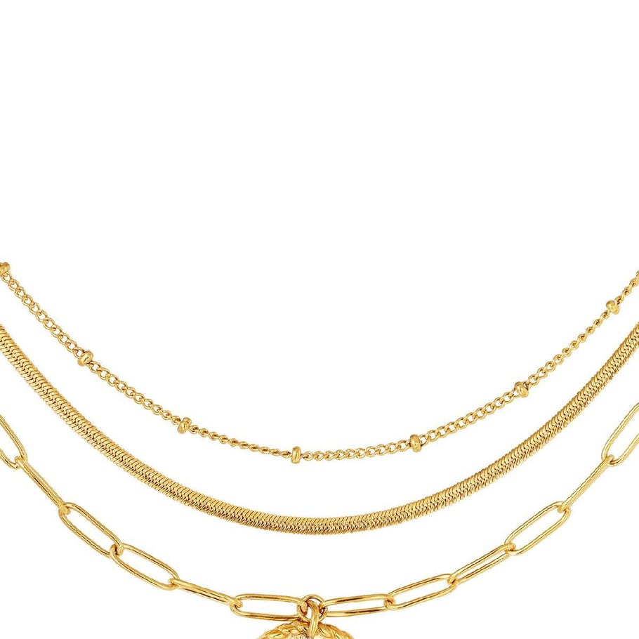 Layered necklace with moon 