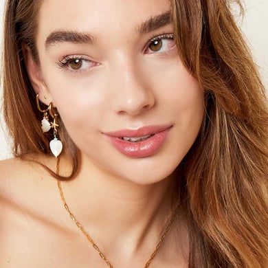 Necklace with heart and sea star charm - Beach collection h5 