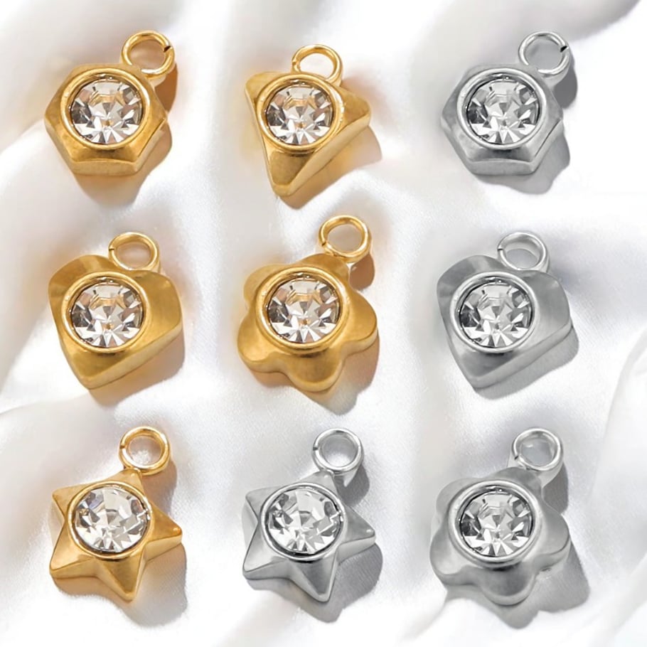 1 Paar Simple Series Simple Heart 18 Karat vergoldete Zirkonia-Anhänger für Damen Bild2