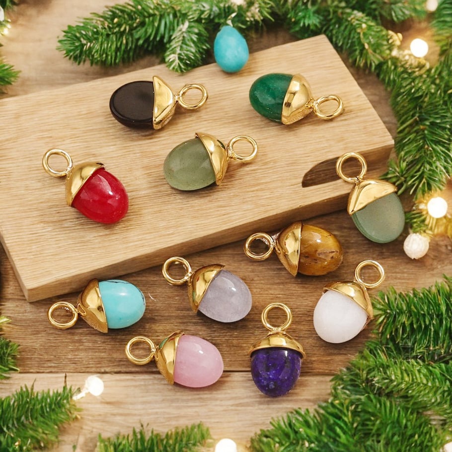 1 pair simple series retro geometric gold plated artificial gemstone women pendants h5Picture2
