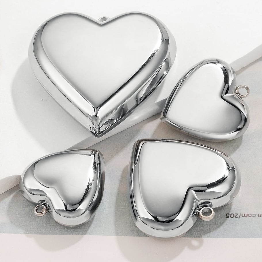 1 Paar Simple Series Simple Heart Edelstahl Damen Anhänger Bild2
