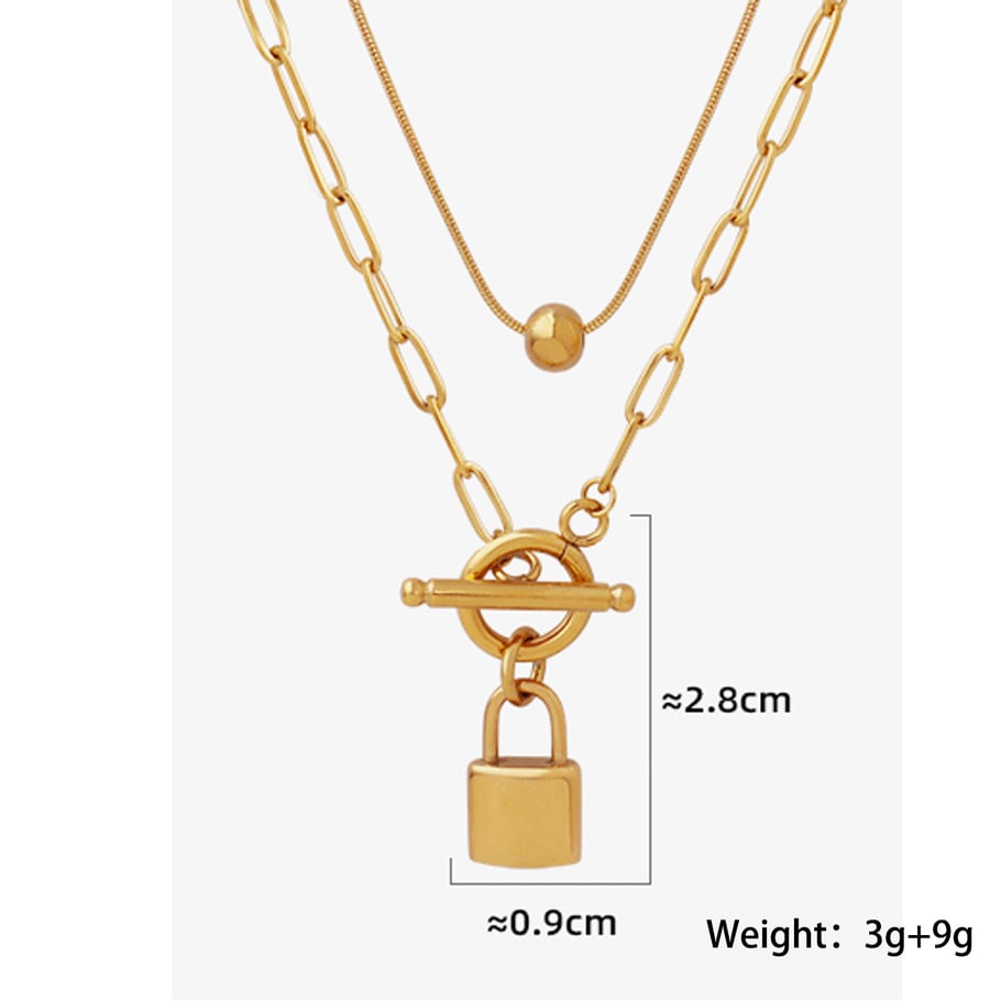 1 Piece Simple Series Simple Geometric Stainless Steel 18K Gold Plated Women Layered Necklaces Picture2