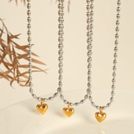 XL262 steel and gold necklace 