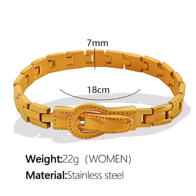 1 Stück Simple Series Klassische geometrische Edelstahl 18 Karat vergoldete Damen Armreifen h5 Bild2