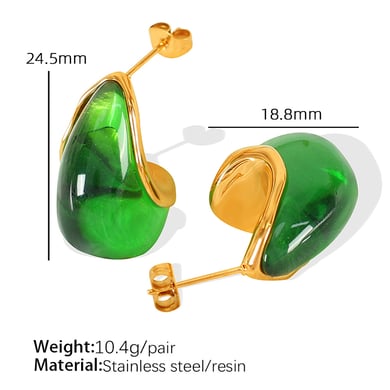 1 Paar Simple Series Retro Droplet Edelstahl 18 Karat vergoldet Damen Tropfenohrringe h5 Bild2