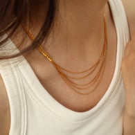 XL116 multi-layer gold necklace 