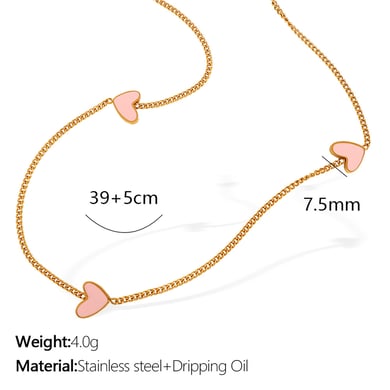 1 Piece Simple Series Simple Heart Stainless Steel 18K Gold Plated Women Pendant Necklaces h5 Picture2