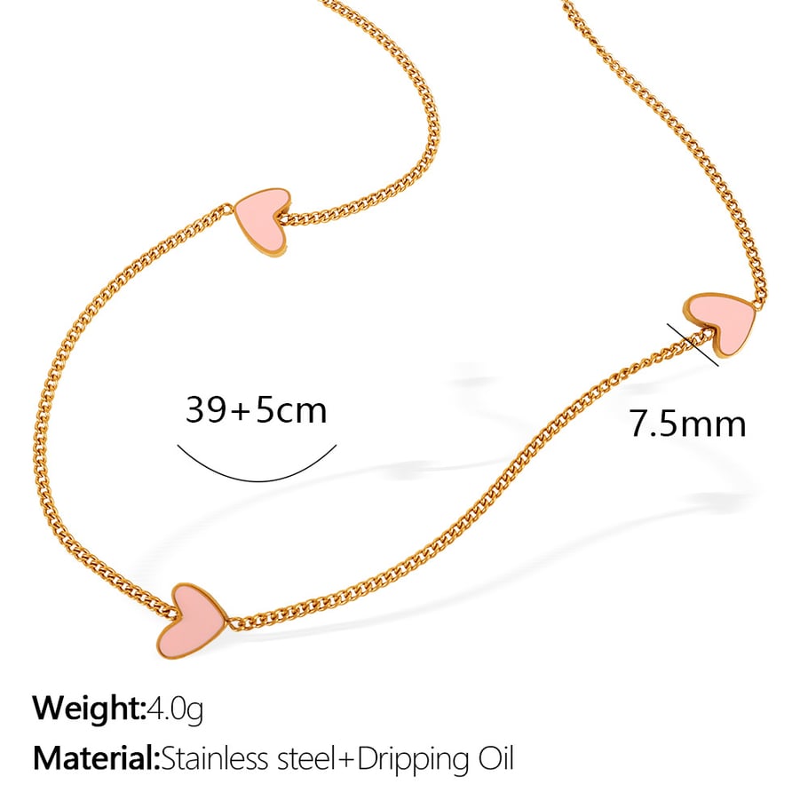 1 Piece Simple Series Simple Heart Stainless Steel 18K Gold Plated Women Pendant Necklaces Picture2