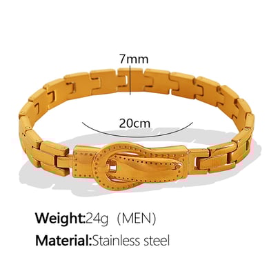 1 Stück Simple Series Klassische geometrische Edelstahl 18 Karat vergoldete Damen Armreifen h5 Bild2