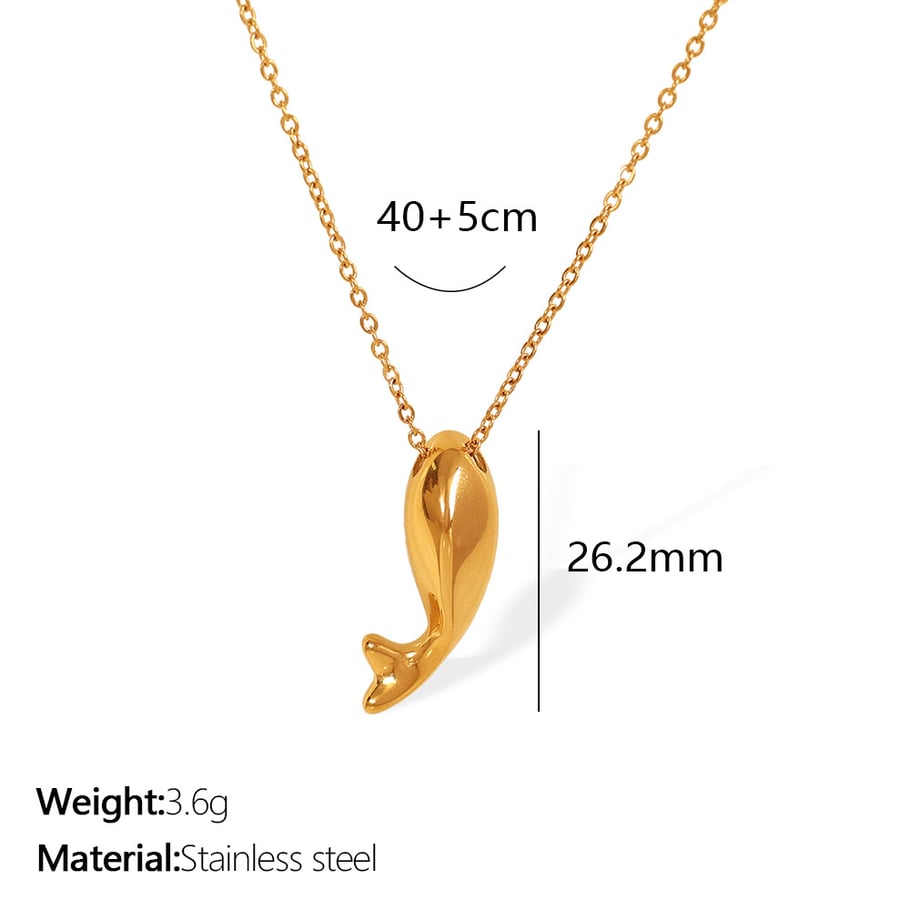 1 Piece Simple Series Casual Turtle Stainless Steel 18K Gold Plated Women Pendant Necklaces Picture2