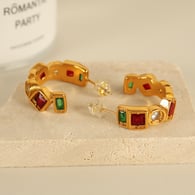 EH778 Color Diamond Gold Earrings Picture2