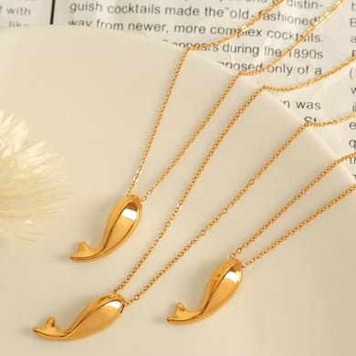 1 Piece Simple Series Casual Turtle Stainless Steel 18K Gold Plated Women Pendant Necklaces h5 