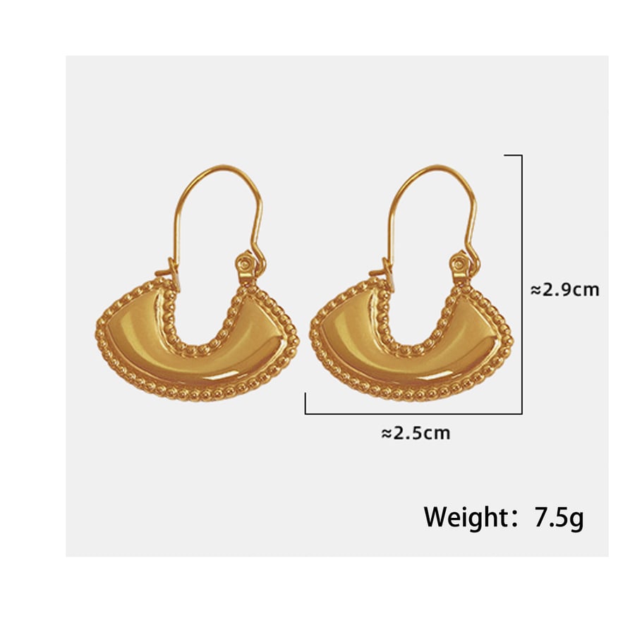 1 Pair Simple Series Retro Geometric Stainless Steel 18K Gold Plated Women Drop Earrings Picture2