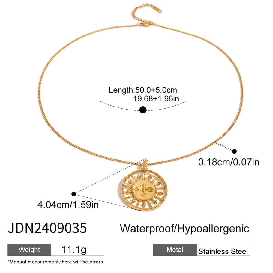 1 Piece Ethnic Series Retro Animal Stainless Steel 18K Gold Plated Women Pendant Necklaces Picture2