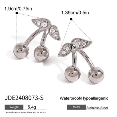 1 Paar Simple Series Sweet Plant Edelstahl 18 Karat vergoldet Zirkon Damen Ohrstecker h5 Bild2
