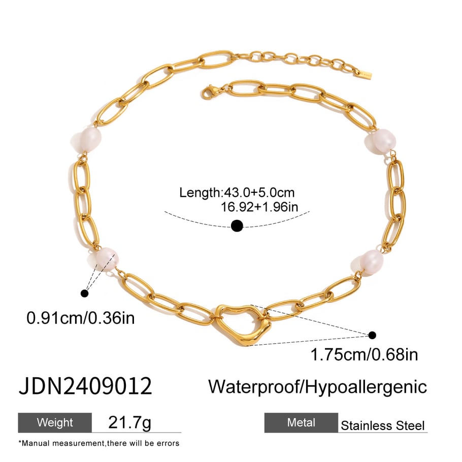 1 Piece Classic Series Elegant Geometric Stainless Steel 18K Gold Plated Artificial Pearl Women Pendant Necklaces Picture2