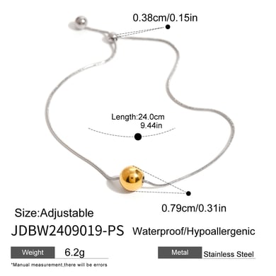 1 Piece Simple Series Casual Geometric Stainless Steel 18K Gold Plated Women Charm Bracelets h5 Picture2