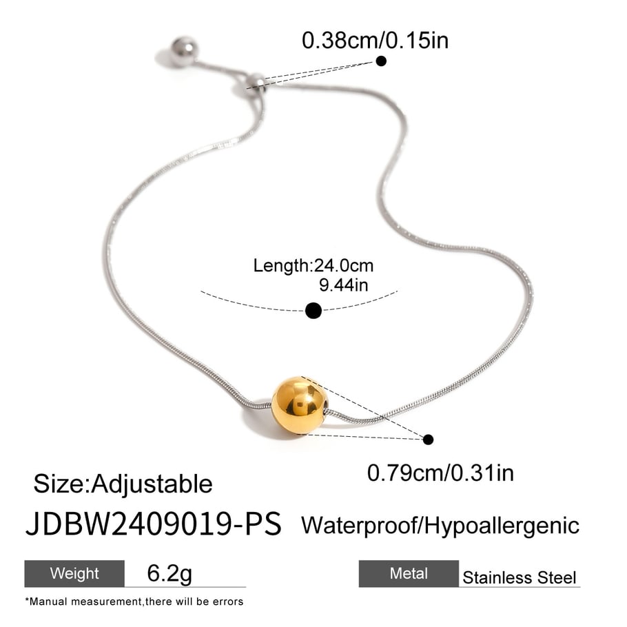 1 Piece Simple Series Casual Geometric Stainless Steel 18K Gold Plated Women Charm Bracelets Picture2