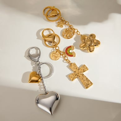 1 Paar Simple Series Klassische Herz-Anhänger aus Edelstahl 18 Karat vergoldet für Damen h5 Bild2