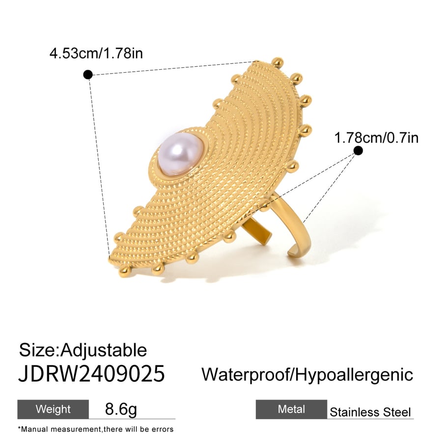 1 Pair Simple Series Retro Geometric Stainless Steel 18K Gold Plated Women Adjustable Rings Picture2