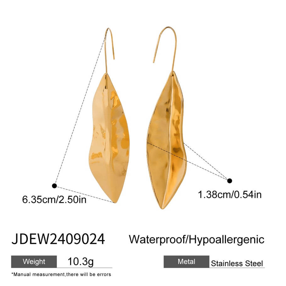1 Pair Ethnic Series Retro Plant Stainless Steel 18K Gold Plated Women Stud Earrings Picture2