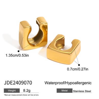 1 Paar Simple Series Casual Geometric Edelstahl 18 Karat vergoldet Damen Clip-on Ohrringe h5 Bild2