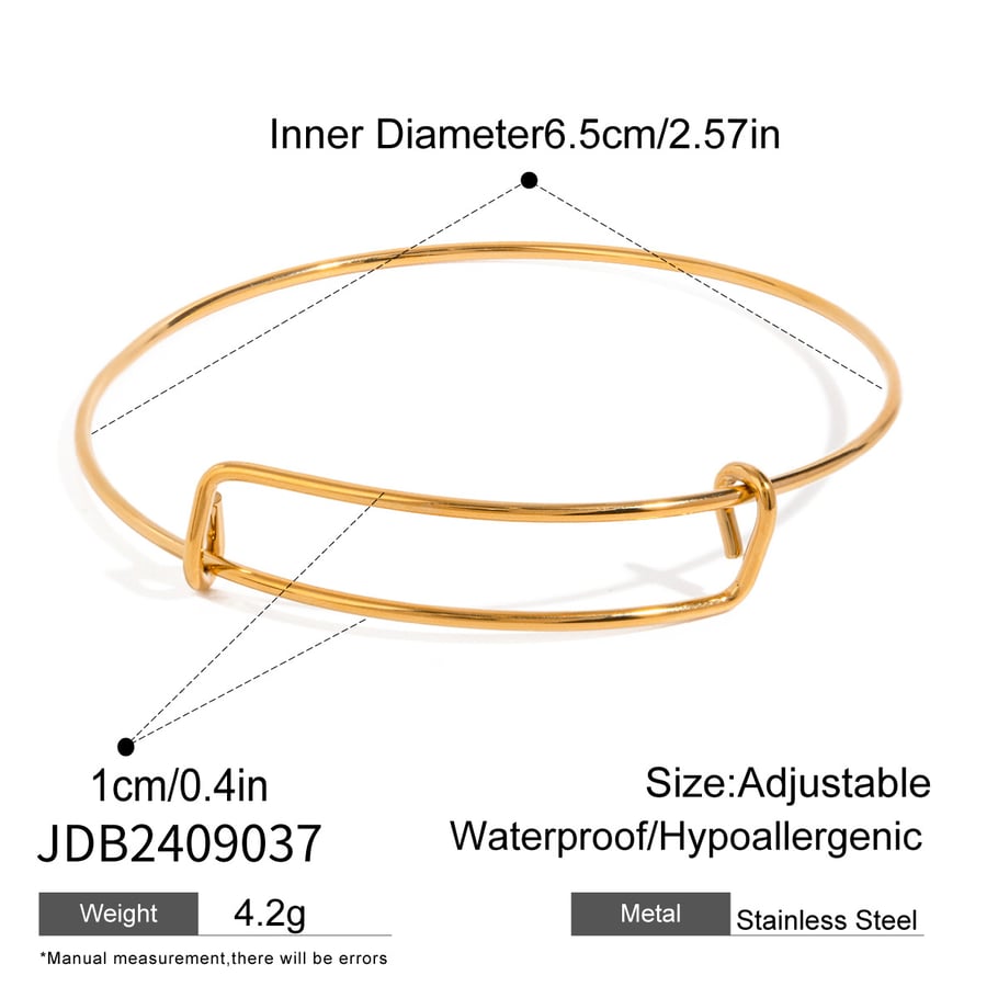 1 Piece Simple Series Classic Geometric Stainless Steel 18K Gold Plated Women Bangles Picture2