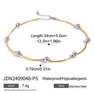 1 Stück Simple Series Casual Geometric Edelstahl 18 Karat vergoldet Damen Kettenhalsketten h5 Bild2