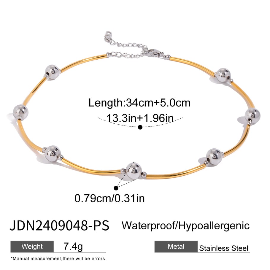 1 Stück Simple Series Casual Geometric Edelstahl 18 Karat vergoldet Damen Kettenhalsketten Bild2