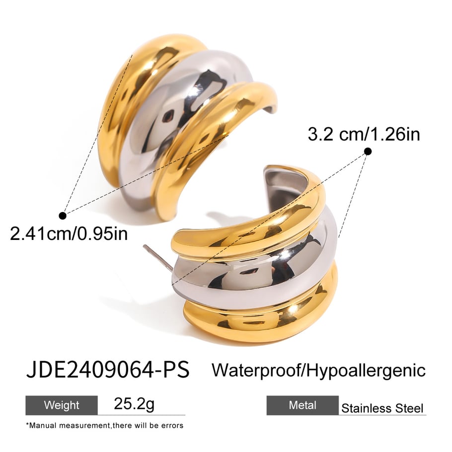 1 Pair Simple Series Daily Letter Stainless Steel 18K Gold Plated Women Stud Earrings Picture2