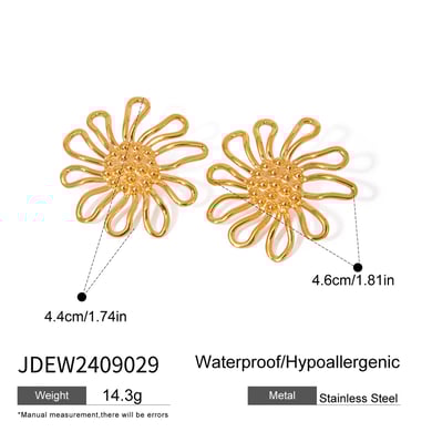 1 Paar Simple Series Sweet Flower Edelstahl 18 Karat vergoldete Damen-Ohrstecker h5 Bild2