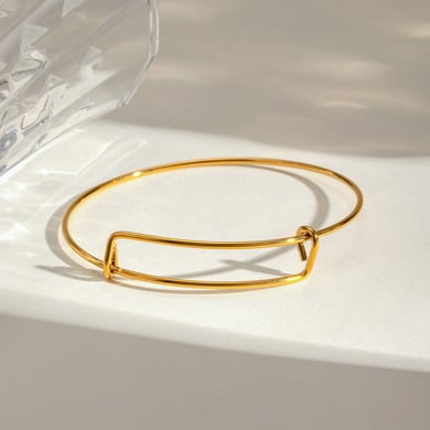 1 Piece Simple Series Classic Geometric Stainless Steel 18K Gold Plated Women Bangles h5 