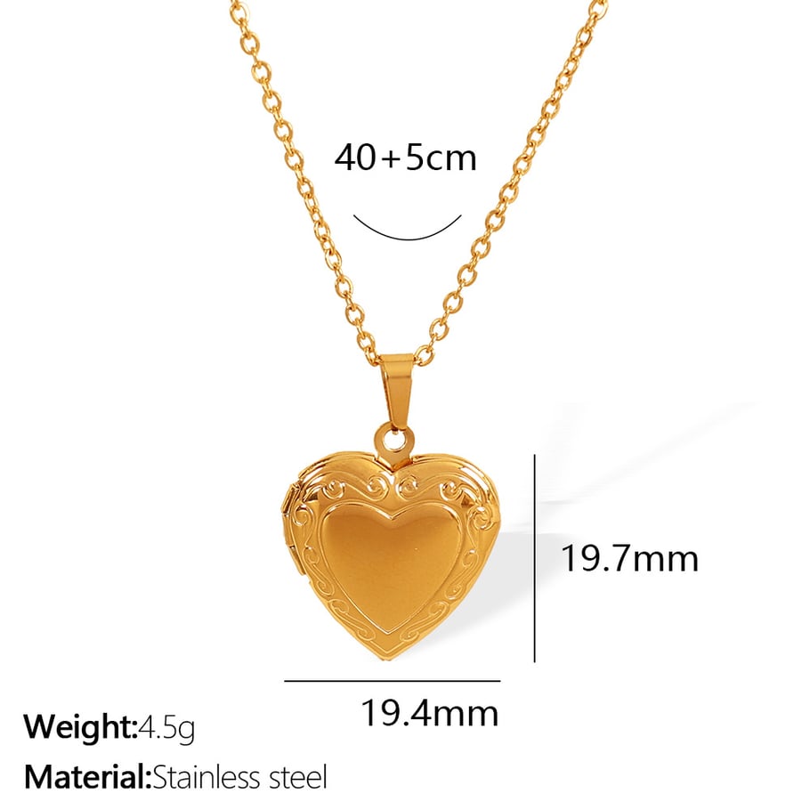 1 Piece Simple Series Simple Heart Stainless Steel 18K Gold Plated Women Pendant Necklaces Picture2