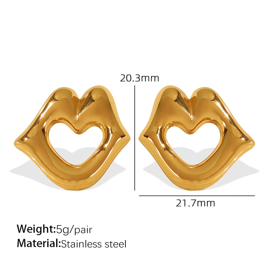 1 Pair Simple Series Simple Geometric Stainless Steel 18K Gold Plated Women Stud Earrings Picture2